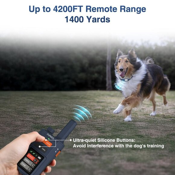 NEW Up to 4200ft Remote Range Waterproof Dog Training Collar with 3 Night Lights - Picture 5 of 8